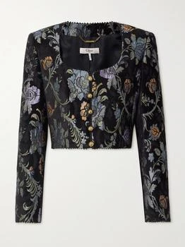 Chloé | Cropped Floral-jacquard Jacket