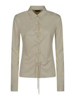 Balenciaga | Balenciaga Collared Lace-Up Shirt