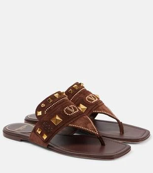 Valentino | Plaster Caster studded suede thong sandals