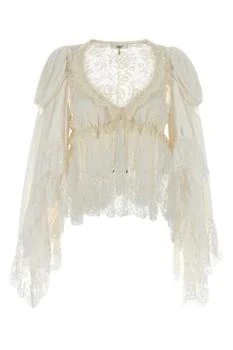 Chloé | Chloé Lace Trim Peplum Top