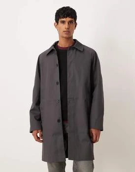 ASOS ASOS DESIGN oversized trench coat in charocoal