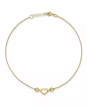 Macy's | Polished Heart Anklet in 14k Yellow Gold