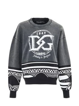 Dolce & Gabbana | Black Delave sweatshirt with 'Nobody is Perfect' print Dolce & Gabbana