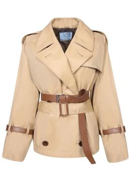 Prada | Prada Double-Breasted Belted Trench Jacket