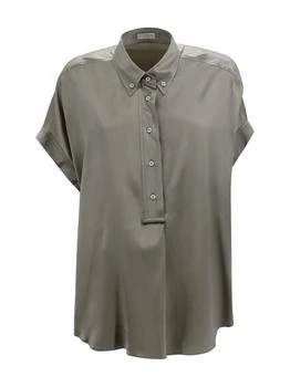 Brunello Cucinelli | Brunello Cucinelli Short-Sleeved Buttoned Blouse