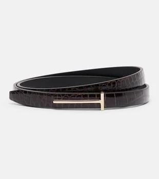 Tom Ford | T croc-effect leather belt