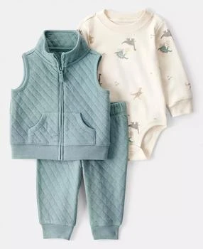 Carter
s Baby Boys Quilted Little Vest, Dinosaur Bodysuit 
Pants, 3 Piece Set