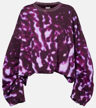 Dries Van Noten | Printed draped cotton sweatshirt