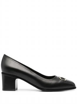 Salvatore Ferragamo | Women's Gancini Buckle Leather Pumps In Black