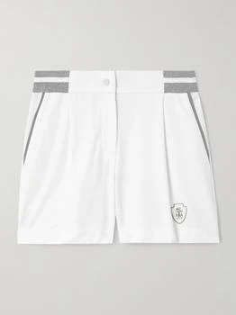 Brunello Cucinelli | Embroidered Stretch-cotton Jersey Tennis Shorts  - IT50
