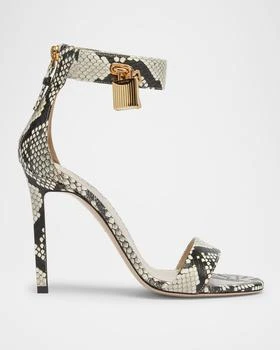 Tom Ford | Lock Python Embossed Ankle-Cuff Sandals