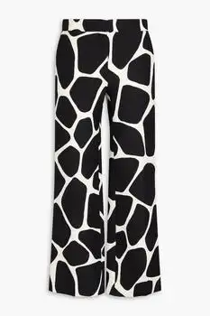 Valentino | Printed wool and silk-blend crepe flared pants