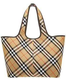 Burberry | Check Medium Leather-Trim Tote