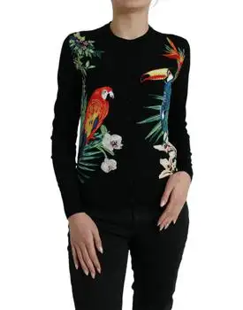 Dolce & Gabbana | Bird Wool Long Sleeve Cardigan Women's Sweater