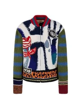 Marni | Marni Zip-Up Embroidered Detail Cardigan
