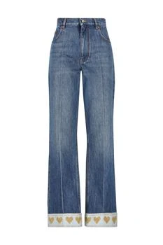 Valentino | Valentino Heart Motif High Waist Jeans