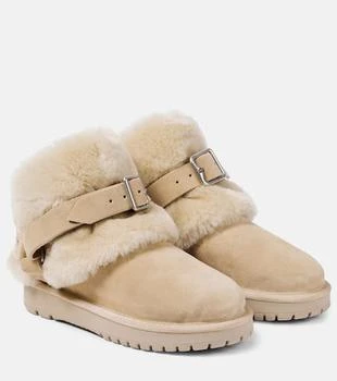 Burberry | Shearling-trimmed suede ankle boots