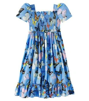 Dolce 
Gabbana | Printed shirred cotton poplin dress