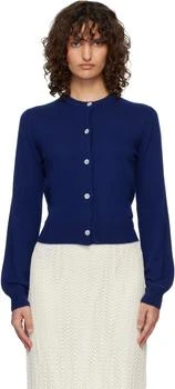 Jil Sander | Blue Wool Crew Neck Long Sleeves Cardigan