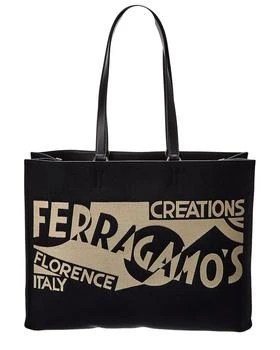 Salvatore Ferragamo | Ferragamo Logo Large Leather-Trim Tote