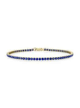 Saks Fifth Avenue | 14K Yellow Gold & Blue Sapphire Tennis Bracelet