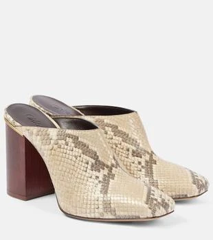 Chloé | Ambre snake-effect leather mules