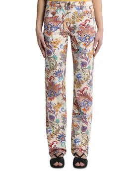 ETRO | Printed High Rise Straight Jeans