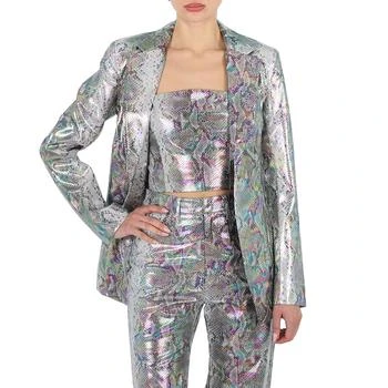 Ladies Spiced Plum Comb Snake Print Blazer