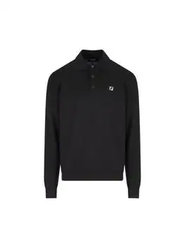 Fendi | Fendi FF Detailed Long Sleeved Knitted Polo Shirt