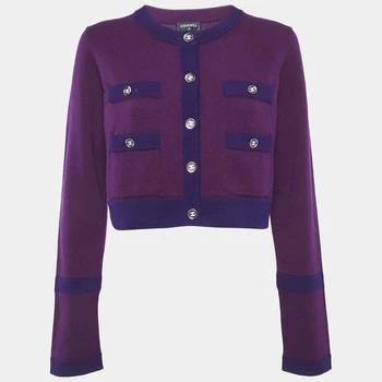 Chanel | Chanel Purple Cashmere Button Front Cardigan L