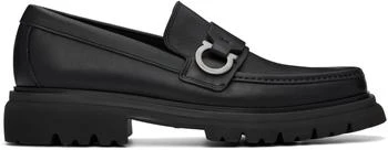 Salvatore Ferragamo | Black Gancini Ornament Loafers