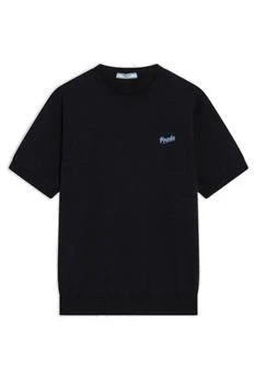 Prada | Prada Logo-Intarsia Short-Sleeved Crewneck Jumper