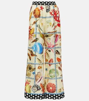 Dolce 
Gabbana | Capri printed silk satin palazzo pants