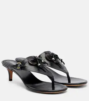 Isabel Marant | Ekyne embellished leather thong sandals