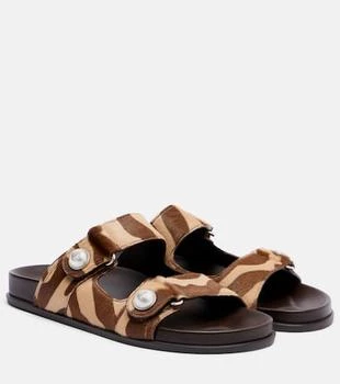 Jimmy Choo | Fayence zebra-print shearling slides