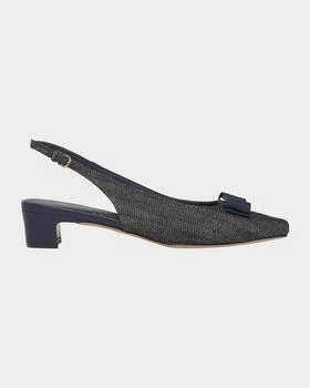 Salvatore Ferragamo | Rivada Denim Bow Slingback Pumps