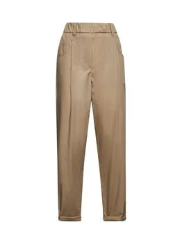 Brunello Cucinelli | Brunello Cucinelli Embellished Lightweight Poplin Five-Pocket Track Trousers