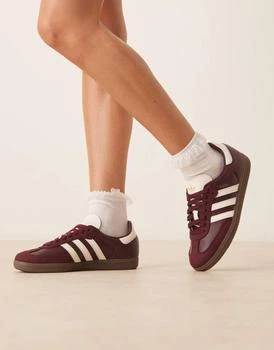 adidas Originals Samba OG trainers in maroon and cream