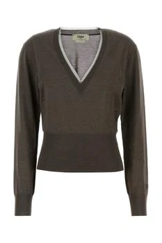 Fendi | Fendi V-Neck Long Sleeved Jumper