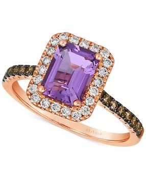 Le Vian | Deep Sea Blue Topaz (1-5/8 ct. t.w.) 
Diamond (3/8 ct. t.w.) Halo Ring in 14k Rose Gold (Also in Amethyst 
Citrine)