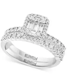 Effy | EFFY® Diamond Cluster Bridal Set (1 ct. t.w.) in 14k White Gold