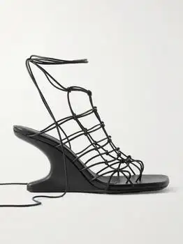 Rick Owens | Web Cantilever Knotted Leather Sandals - IT35