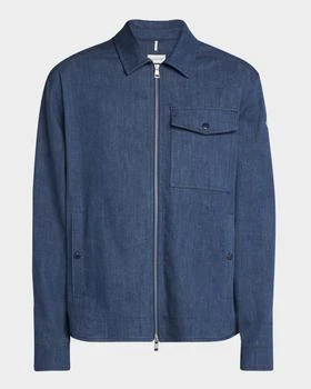 Moncler | Men
s Zip-Front Denim Overshirt