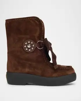 Valentino | Suede Faux Fur Snow Booties
