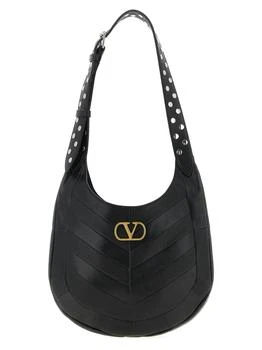 Valentino | Valentino Chevron-Patterned Logo Plaque Shoulder Bag