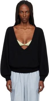Black Soar V-Neck Sweater