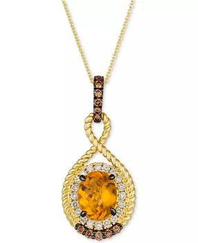 Le Vian | Cinnamon Citrine (2-3/8 ct. t.w.) & Diamond (5/8 ct. t.w.) Pendant Necklace in 14k Gold, 18" + 2" extender