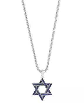 Blue Saphire Pendant Necklace (5/8 ct. t.w.) in Sterling Silver