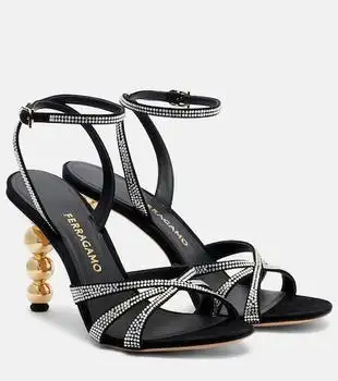 Salvatore Ferragamo | 90 crystal-embellished suede sandals