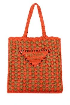 Prada | Prada Two-Toned Crochet Shopping Bag